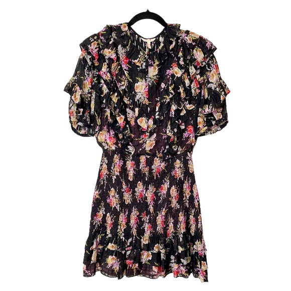REBECCA TAYLOR | $550 Bouquet Floral Silk Smocked Dress, Size Small - Picture 5 of 11